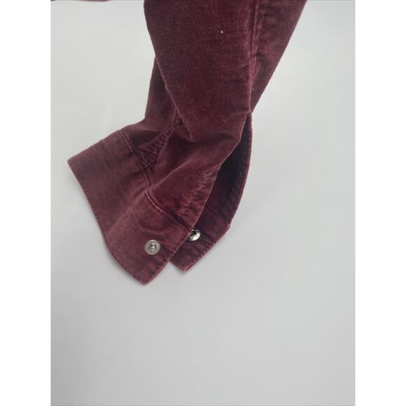 Silver Jeans Women’s Burgundy Medium Button Front Western Shirt - Picture 6 of 7